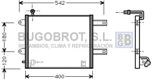 Condenseur, climatisation BUGOBROT 62-VW5177