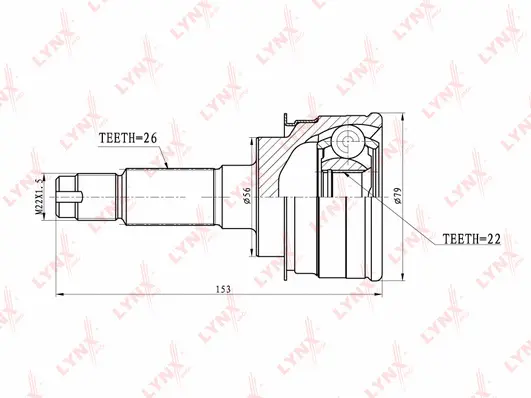 Jeu de joints, arbre de transmission LYNXAUTO CO-5100