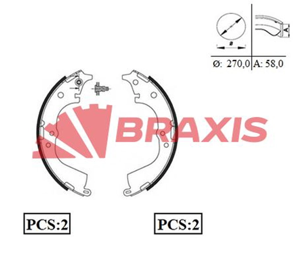 Jeu de mâchoires de frein BRAXIS AC0055