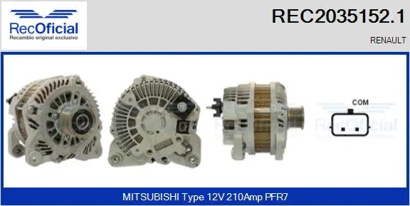 Alternateur RECOFICIAL REC2035152.1
