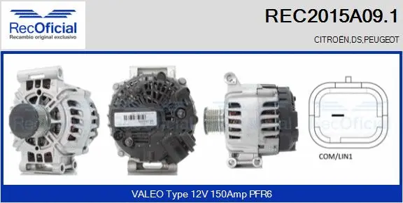 Alternateur RECOFICIAL REC2015A09.1