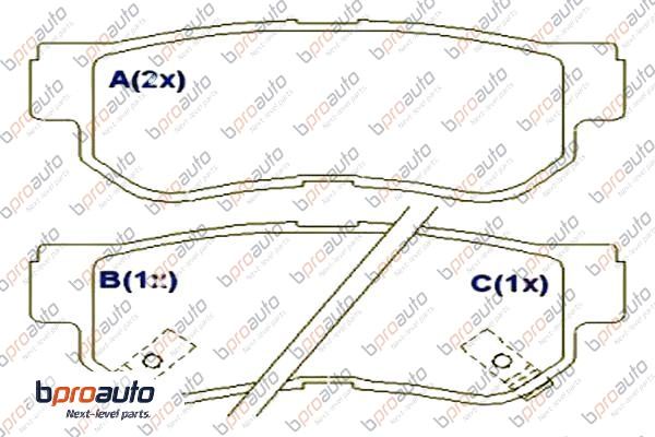 Kit de plaquettes de frein, frein à disque BPROAUTO 1BP30905AA