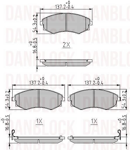 Kit de plaquettes de frein, frein à disque DANBLOCK DB 510072