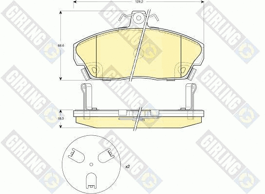 Kit de plaquettes de frein, frein à disque GIRLING 6132671
