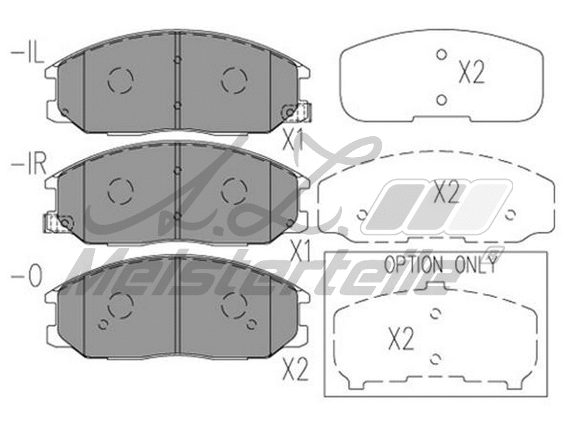 Kit de plaquettes de frein, frein à disque A.Z. Meisterteile AZMT-44-022-2286
