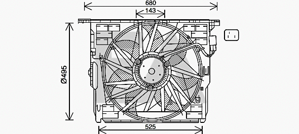 Ventilateur, refroidissement du moteur EACLIMA 33V07031