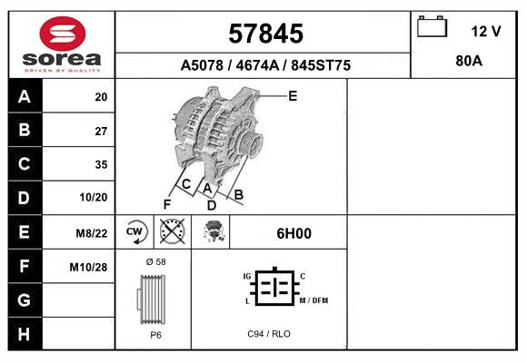 Alternateur EAI 57845