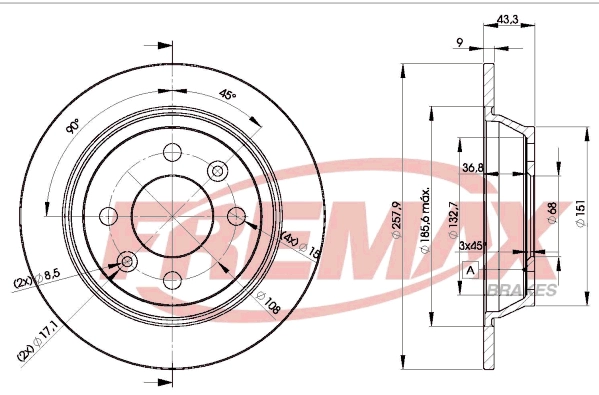 Disque de frein FREMAX BD-1543