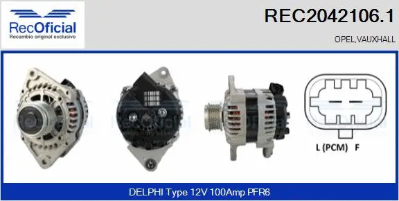 Alternateur RECOFICIAL REC2042106.1