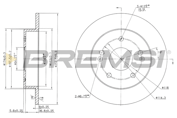 Disque de frein BREMSI CD7483S