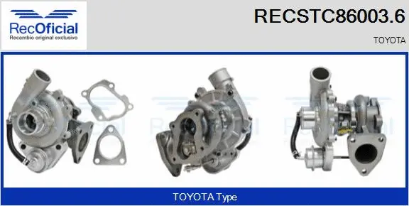 Turbocompresseur, suralimentation RECOFICIAL RECSTC86003.6