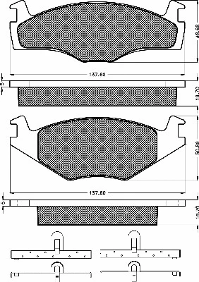 Kit de plaquettes de frein, frein à disque BSF 10214
