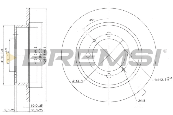 Disque de frein BREMSI CD6886S
