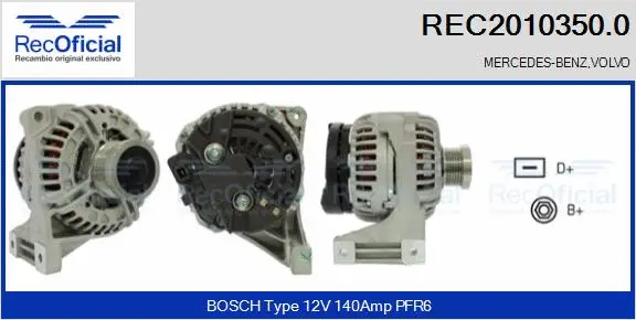 Alternateur RECOFICIAL REC2010350.0