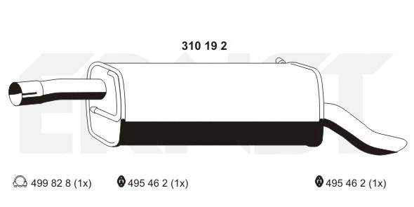 Silencieux arrière ERNST 310192