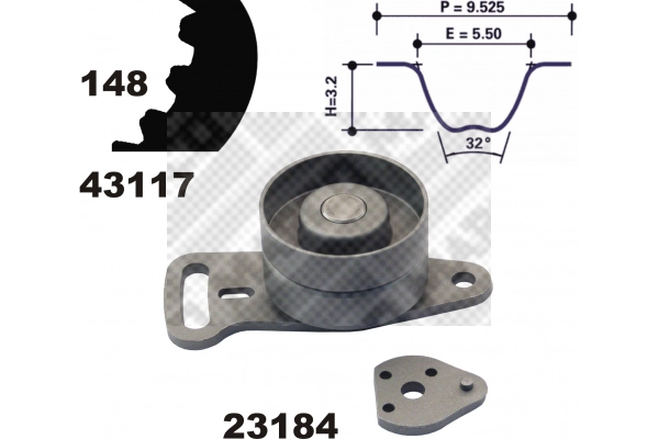 Kit de courroie crantée MAPCO 23119