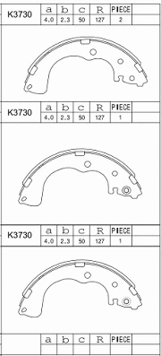 Jeu de mâchoires de frein ASIMCO K3730