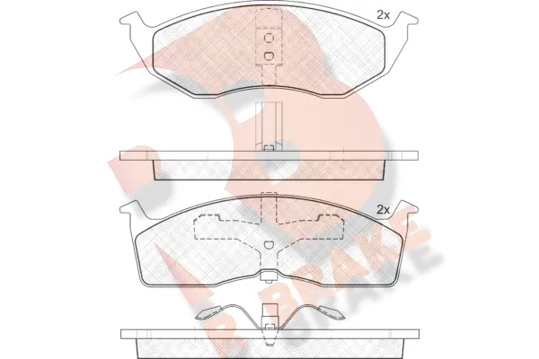 Kit de plaquettes de frein, frein à disque R BRAKE RB1436