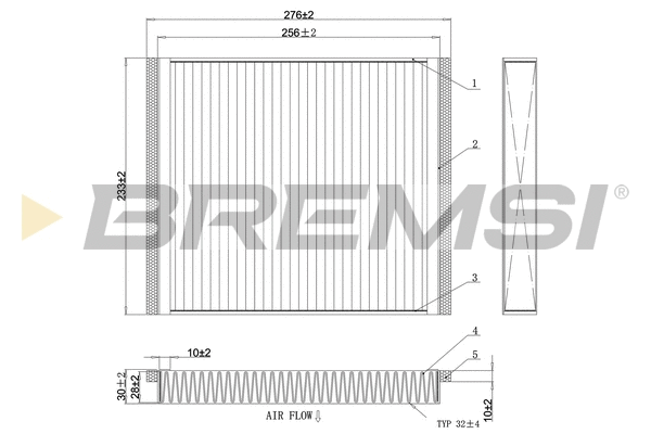 Filtre, air de l'habitacle BREMSI FC0107A