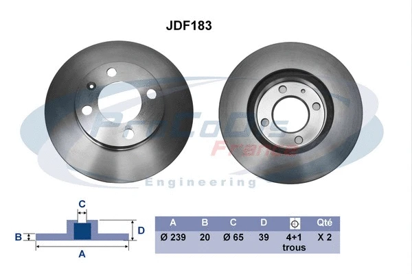Disque de frein PROCODIS FRANCE JDF183