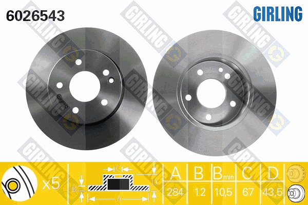 Disque de frein GIRLING 6026543