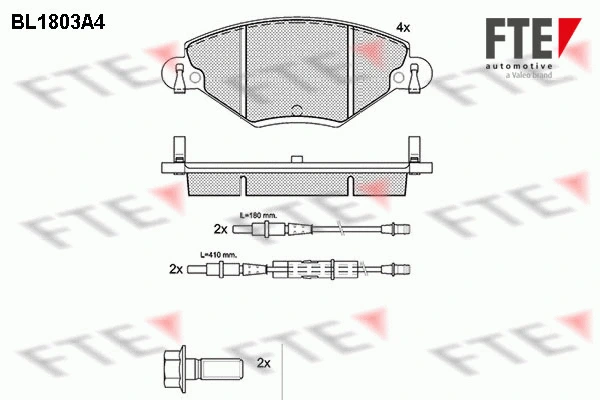 Kit de plaquettes de frein, frein à disque FTE 9010377