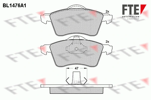 Kit de plaquettes de frein, frein à disque FTE 9010205