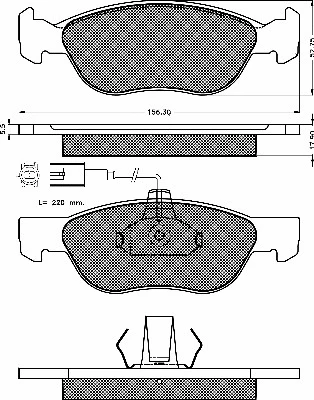 Kit de plaquettes de frein, frein à disque BSF 10398