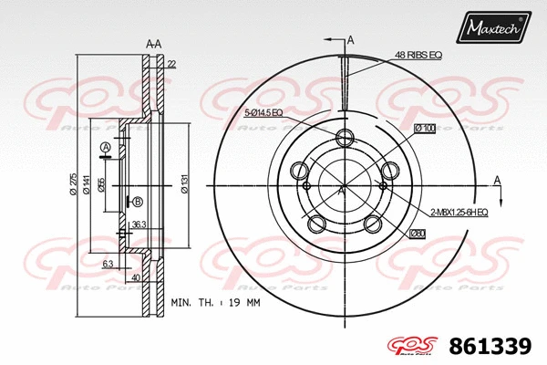 Disque de frein MAXTECH 861339