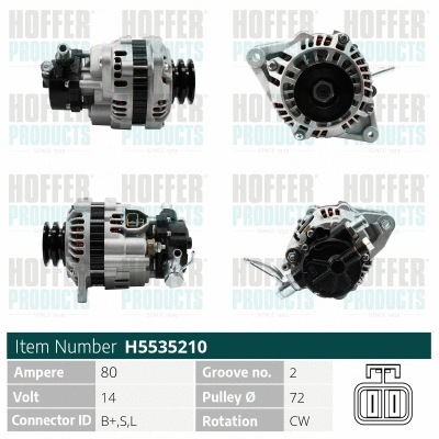 Alternateur HOFFER H5535210