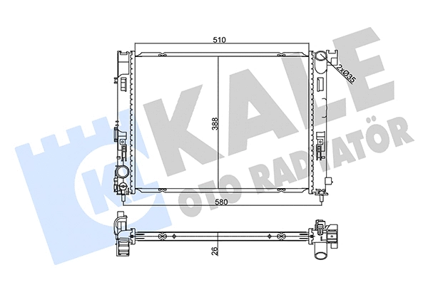 Radiateur, refroidissement du moteur KALE OTO RADYATÖR 357230
