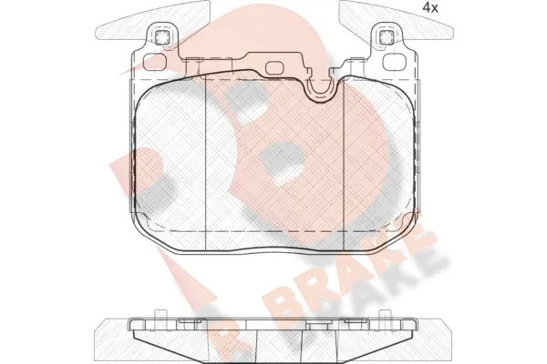 Kit de plaquettes de frein, frein à disque R BRAKE RB2093