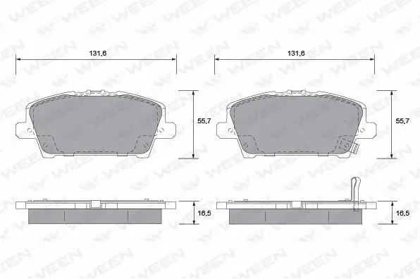 Kit de plaquettes de frein, frein à disque WEEN 151-2128