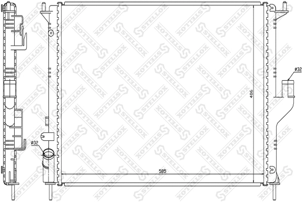 Radiateur, refroidissement du moteur STELLOX 10-25450-SX