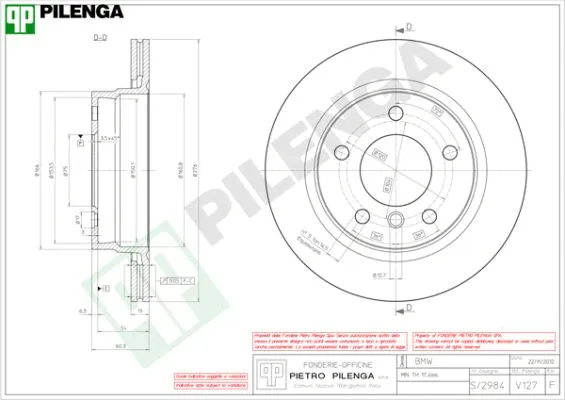 Disque de frein PILENGA V127