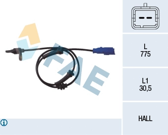 Capteur, vitesse de roue FAE 78013
