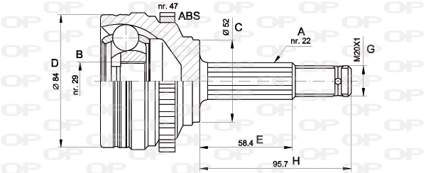 Jeu de joints, arbre de transmission OPEN PARTS CVJ5388.10