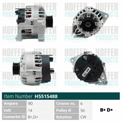 Alternateur HOFFER H5515488