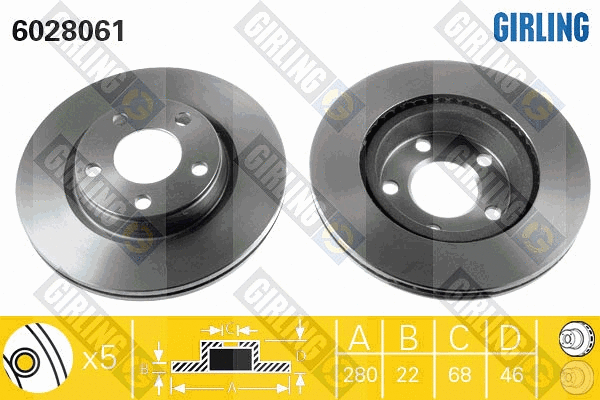 Disque de frein GIRLING 6028061