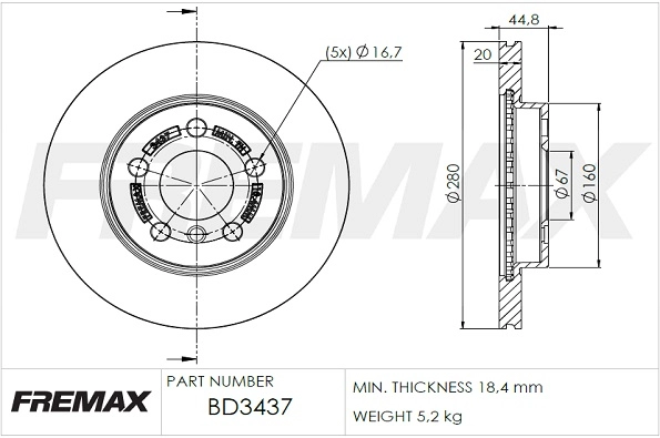 Disque de frein FREMAX BD-3437