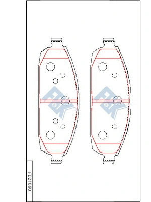 Kit de plaquettes de frein, frein à disque FBK FD21060