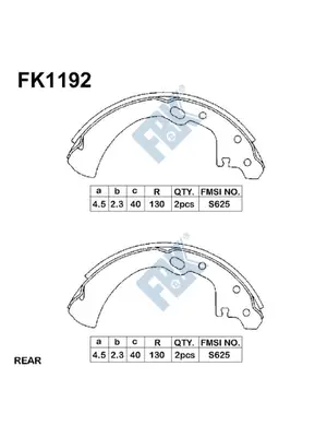 Jeu de mâchoires de frein FBK FK1192