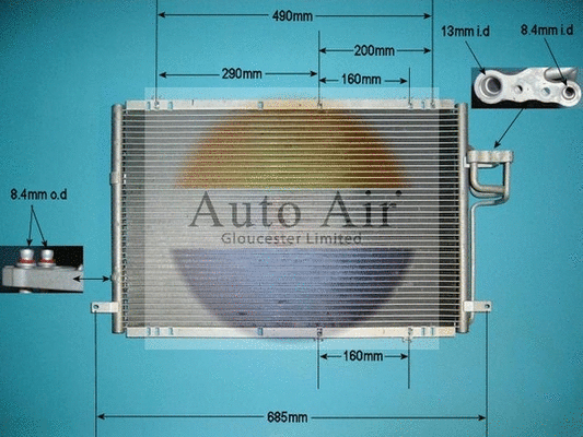 Condenseur, climatisation AUTO AIR GLOUCESTER 16-1077