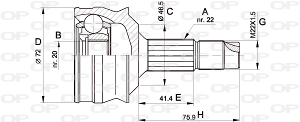 Jeu de joints, arbre de transmission OPEN PARTS CVJ5064.10