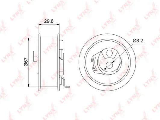 Poulie de tension, courroie crantée LYNXAUTO PB-1239