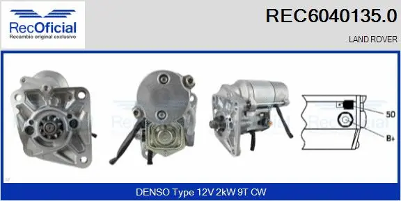 Démarreur RECOFICIAL REC6040135.0