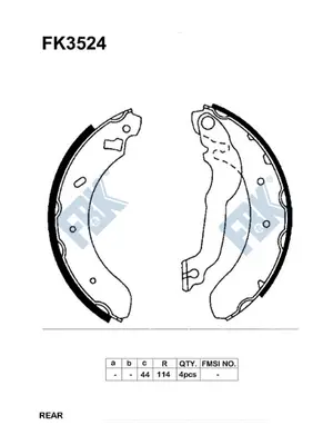 Jeu de mâchoires de frein FBK FK3524