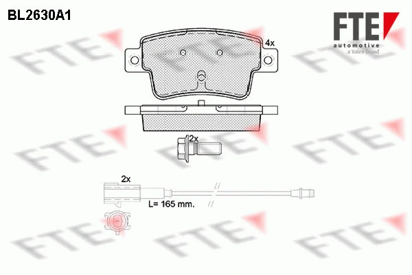 Kit de plaquettes de frein, frein à disque FTE 9010877
