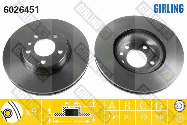 Disque de frein GIRLING 6026451