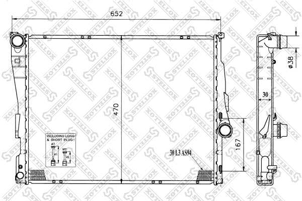 Radiateur, refroidissement du moteur STELLOX 10-25128-SX
